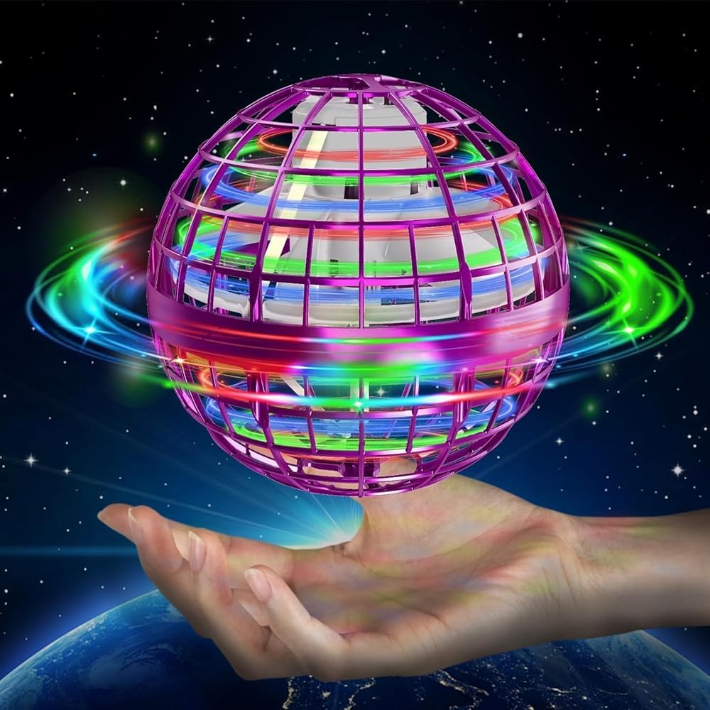 semai Bola Voladora, Bola Voladora para Niños, Juguete para Niños A Partir De 6 Años con Luz Led, Bola Flotante Controlada A Mano Regalos para Niños Niñas De 6 A 12 Años (Rosa)