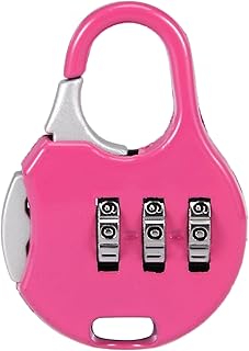 M METERXITY 3 Digit Combination Padlock - Zinc Alloy Indoor Outdoor Padlock, Resettable Code Combo Lock, Apply to Gym Gate Sports Locker (3mm, Rose Red)