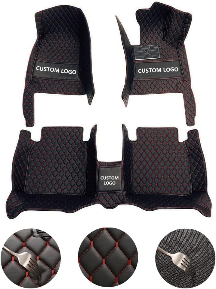 Car Floor Mats Universal Fit All Weather Protection Beige with Beige Stitching — view 2