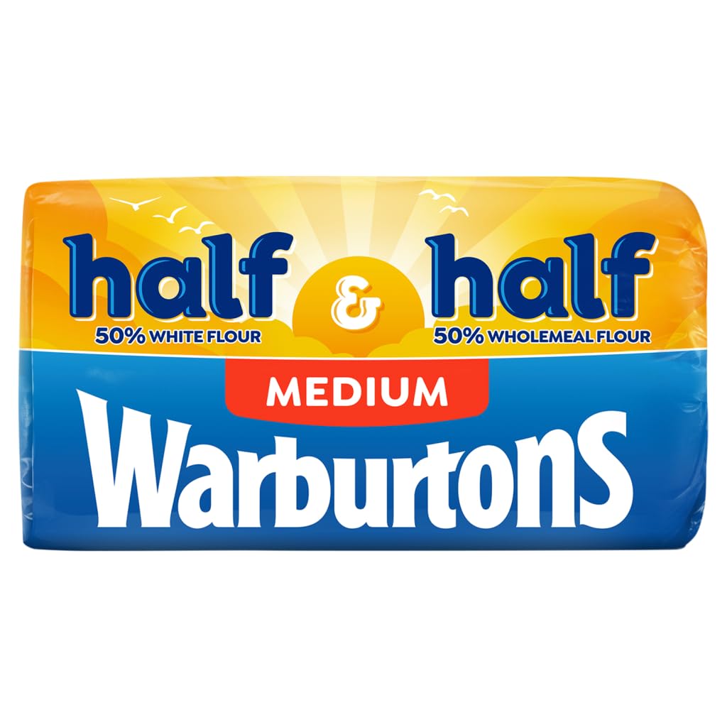 Warburtons Half White Half WholemealBread, Medium, 800g