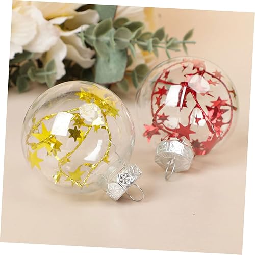 Miniatura 4 de Zerodeko 6 bolas de Navidad decorativas, inastillables, adornos de Navidad transparentes, adorno de bola rellenable, bola de árbol de Navidad, bola