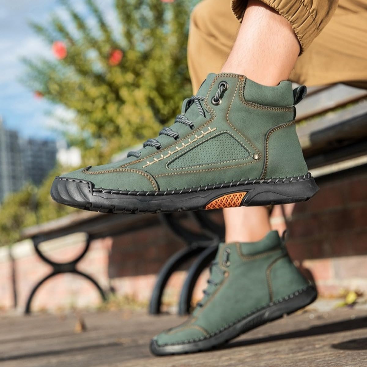 Zapatos ortopédicos de cuero hechos a mano para mujer, cómodos, antideslizantes, con soporte de arco para mujer, impermeables, zapatos de senderismo al aire libre, zapatos ortopédicos suaves para