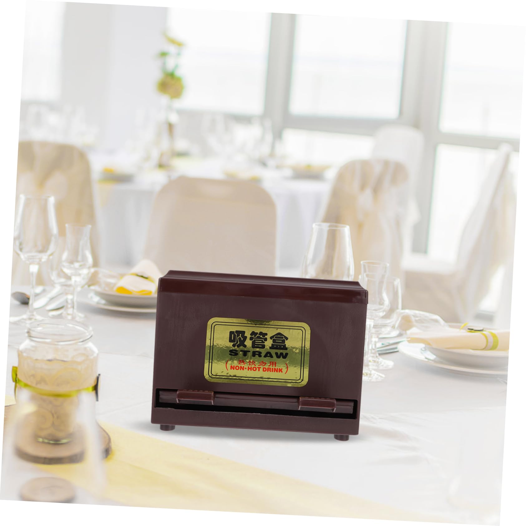 Mikinona Plastic Straw Box Restaurant Straw Dispenser Ideal for Fast Food Restaurant