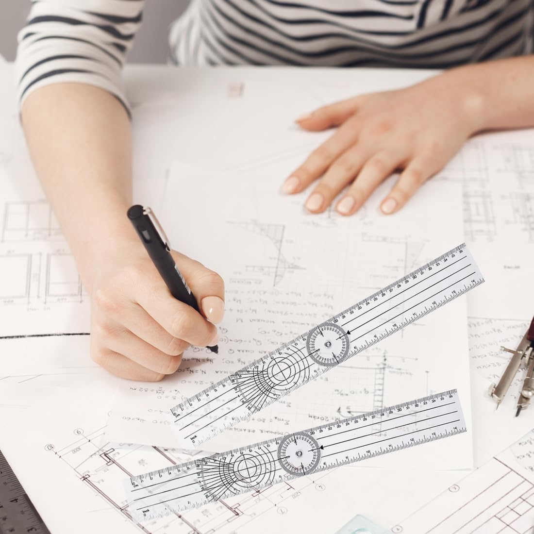 Goniometri Ortopedici Girevoli a 360° Trasparenti Set 2