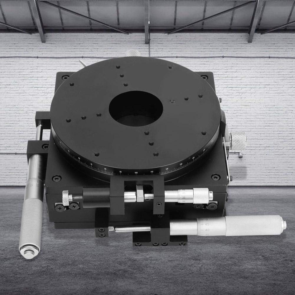 Manueller XYR-Lineartisch mit 3 Achsen, 160 x 160 mm SEMXYR-160 Präzisions-Feinabstimmungsplattform Station für optische Verschiebungsplattform Kreuzführung Optischer Schiebetisch