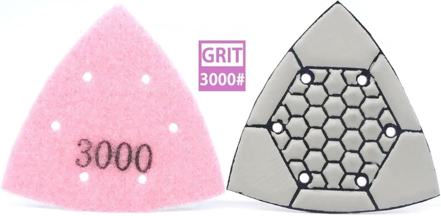 Tamponi for Lucidatura for Pietra Tamponi Abrasivi Diamantati Tamponi Abrasivi Triangolari 3.8" Tamponi Diamantati for Lucidatura A Secco Carta Vetrata for Utensili Da Restauratore Tamponi Abrasivi Os