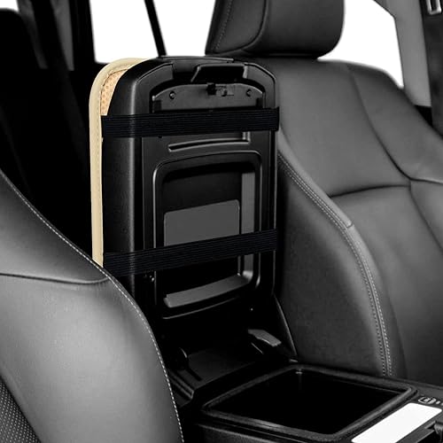 Miniatura 5 de Amiss Almohadilla de cuero sintético para consola central, protector universal para reposabrazos de automóvil, impermeable, antideslizante, suave,