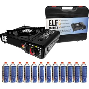 Camping Stove Gas Stove with Gas Cartridges Gas Stove with Carry Case With 12 Gas Cartridges