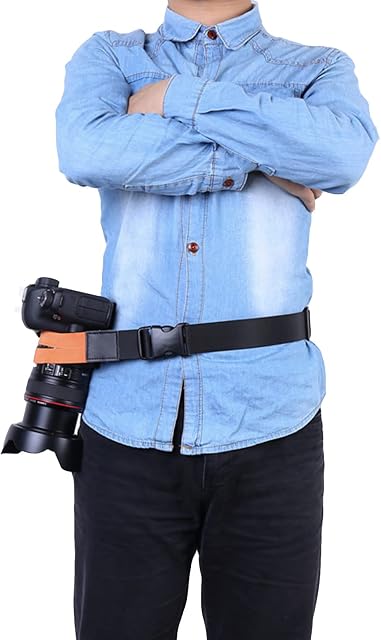 ztowoto Camera Strap Camera Mounting Belt Bend Anti-collision Camera Mounting Belt Elastic Nylon Camera Belt for Men Women and Photographers