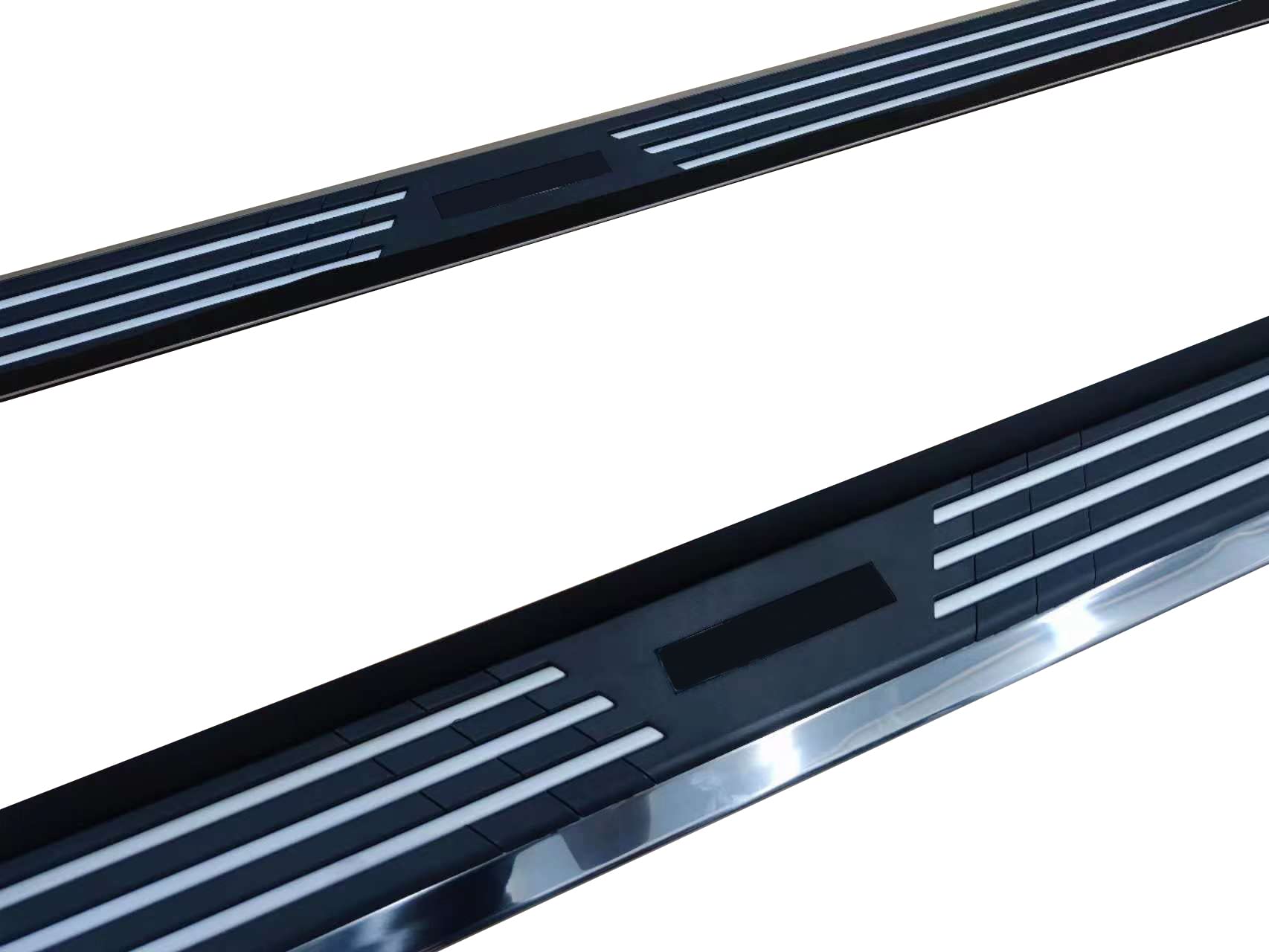 Amazon.com: Black Horse Pinnacle Running Boards Black & Silver