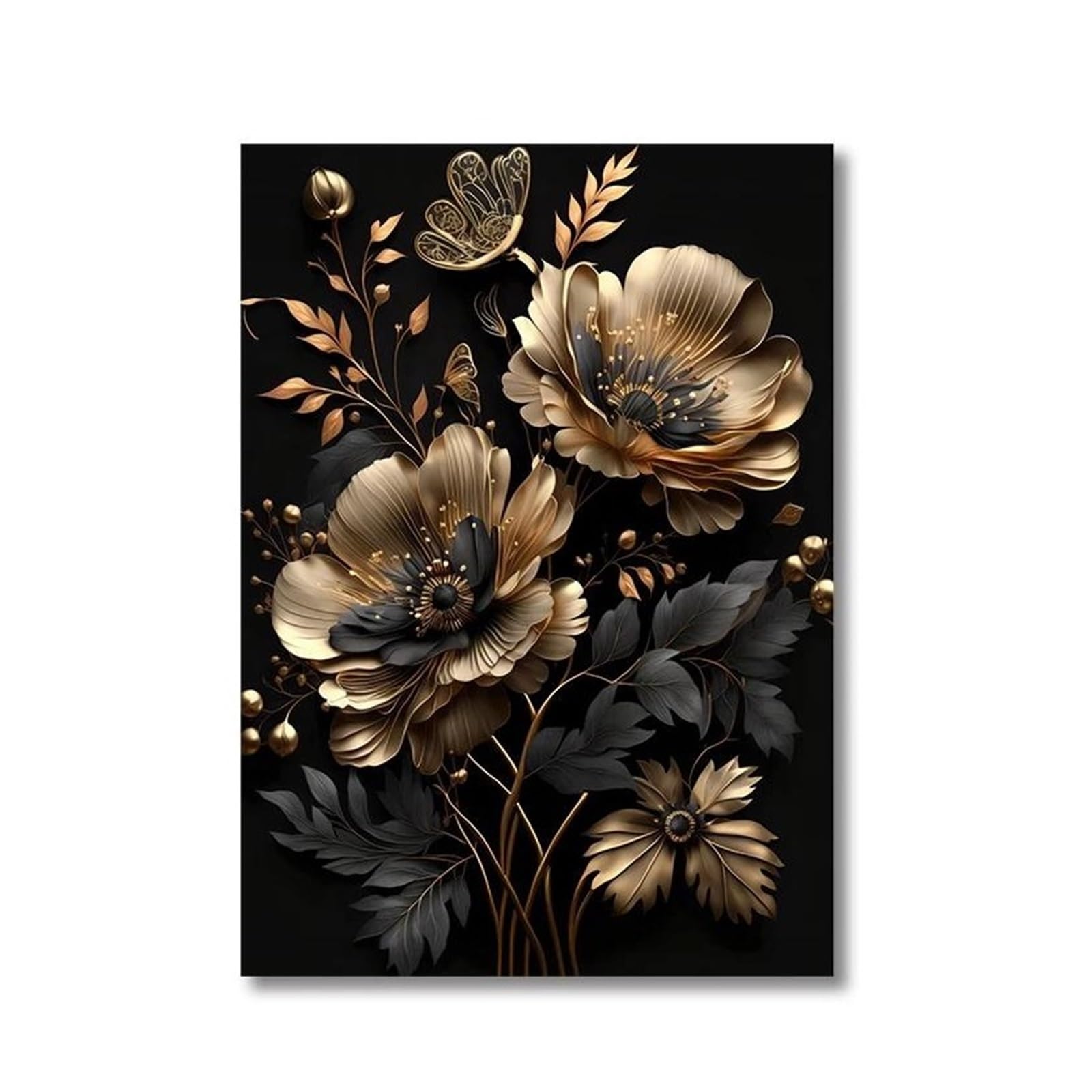 Cuadro sobre lienzo de flores moderno XENITE, decoración del hogar en formato de 30x40cm