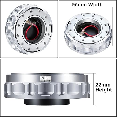 Miniatura 4 de J2 Engineering J2-QR-ZTL-9070-SL Kit de adaptador de cubo de volante de liberación rápida de bloqueo giratorio de perfil bajo de aluminio, patrón de
