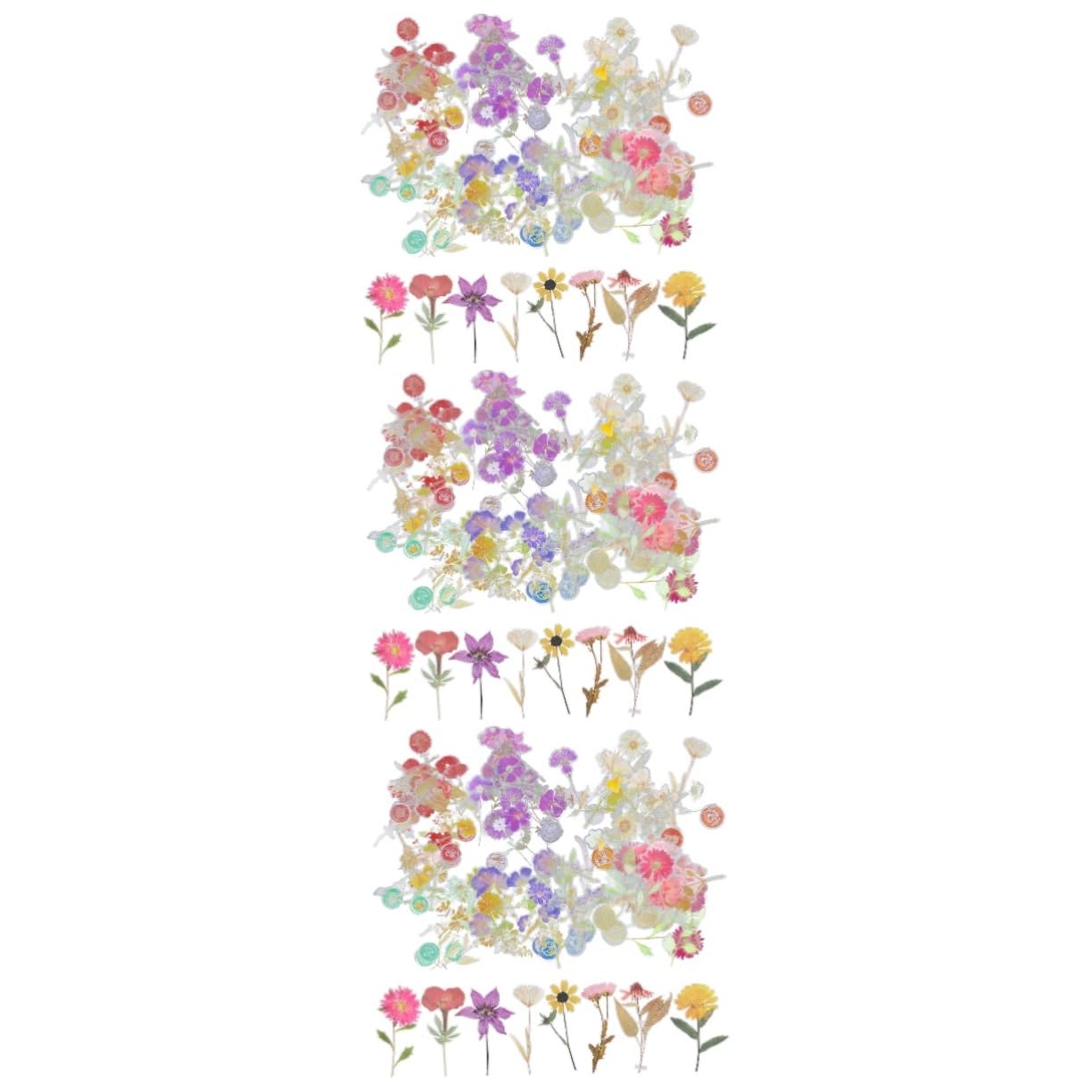 HOMSFOU 3 Sätze Pack Dekorative Aufkleber Simulierte Blumenaufkleber Für Scrapbooking Ästhetische Sticker Für Journalgestaltung Vielseitig Einsetzbar Für Kalender Und Diy 6 Packungen * 3