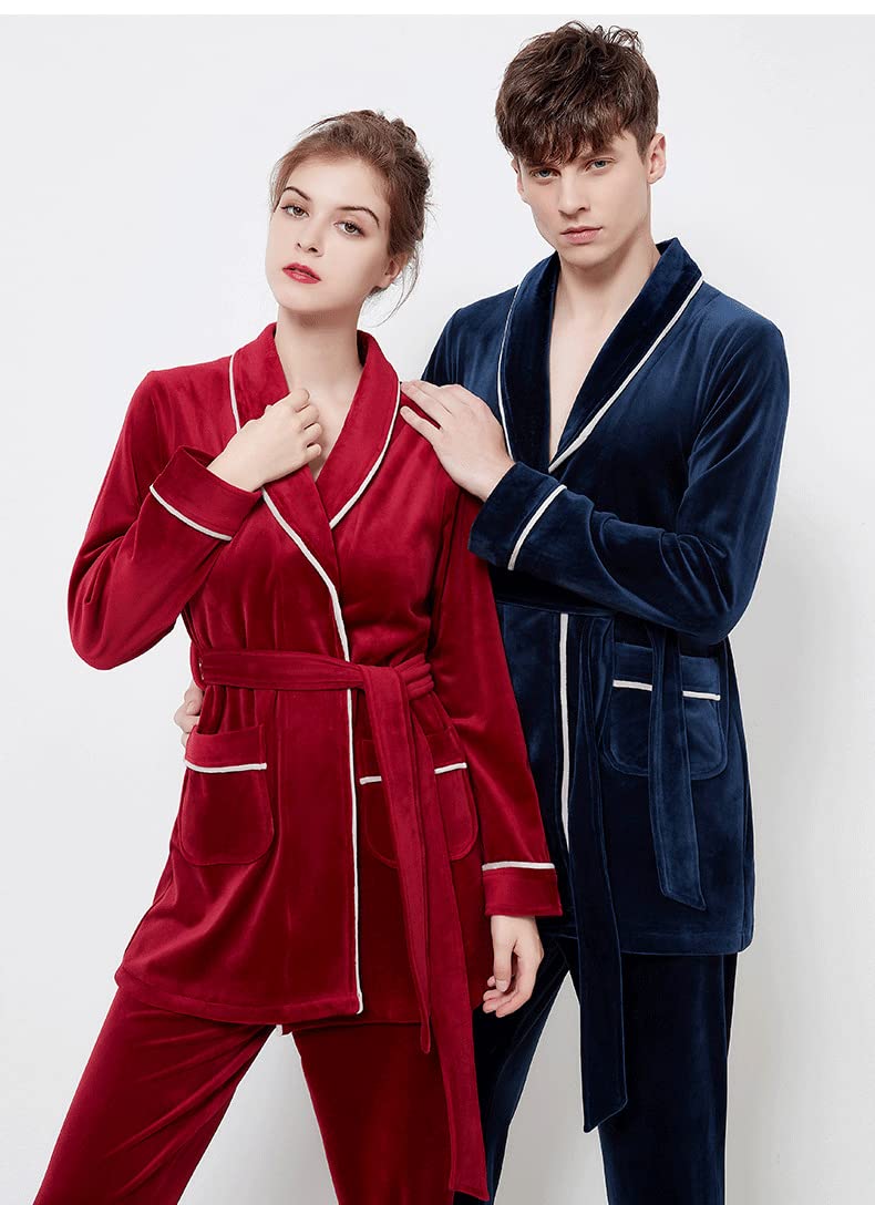 Set di 2 pigiami da donna in pile con risvolto classico