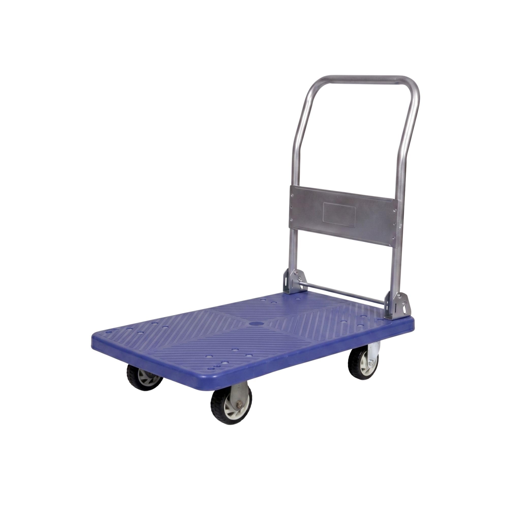 Blue Plastic Large Folding Platform Cart - 660 lb Capacity - 39 1/2" x 23 1/2" x 38 1/2" - 1ct Box - RW Clean - Restaurantware
