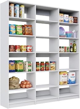 Modular Closets Alto 3 Shelf Towers Wall-Mounted Storage System White 76.5" W x 84" H x 14.5" D Pantry & Closet Organizer