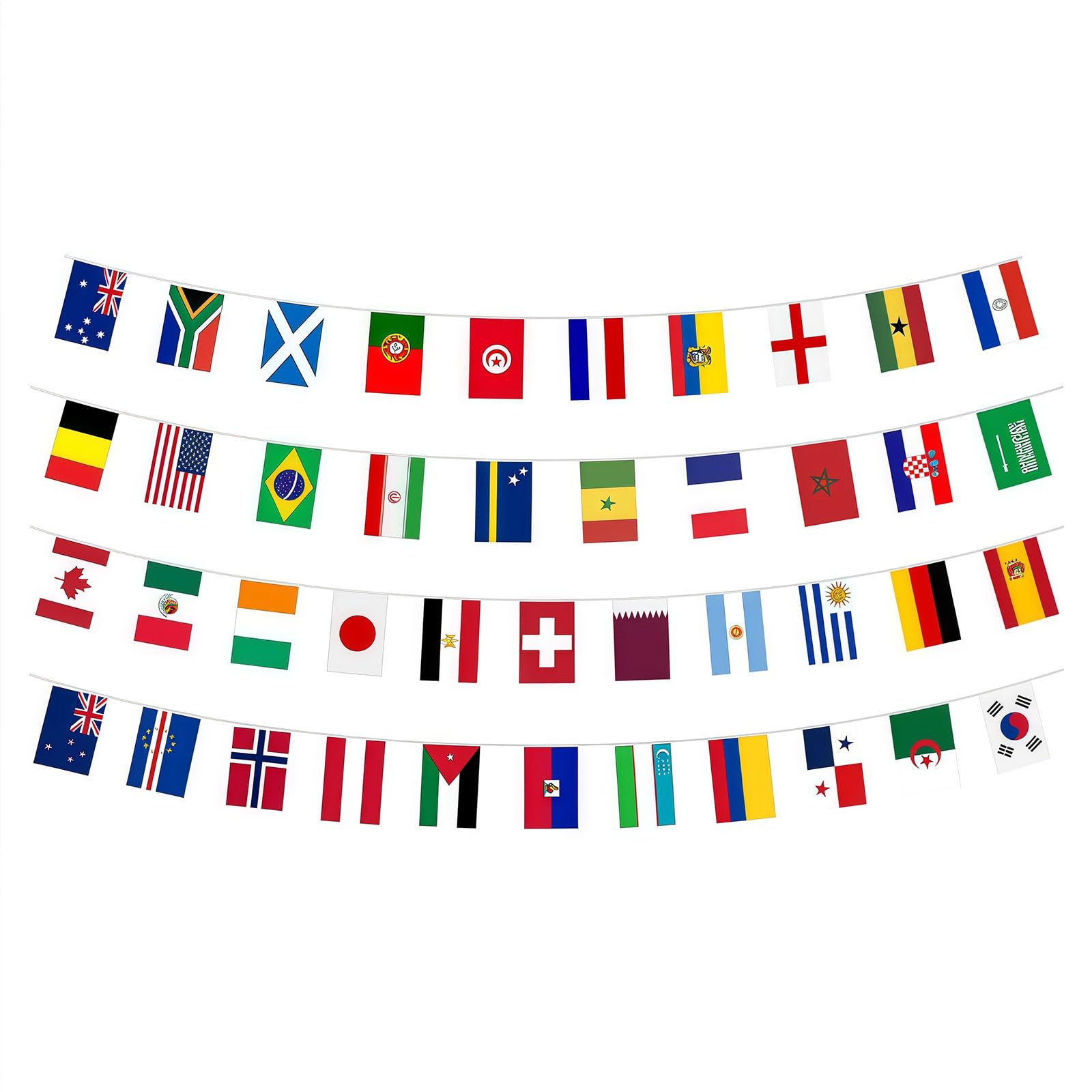 decoración de WM, banderines de fútbol 2026, Guirnalda de Banderas de 42 países para Fiestas y el Campeonato Mundial