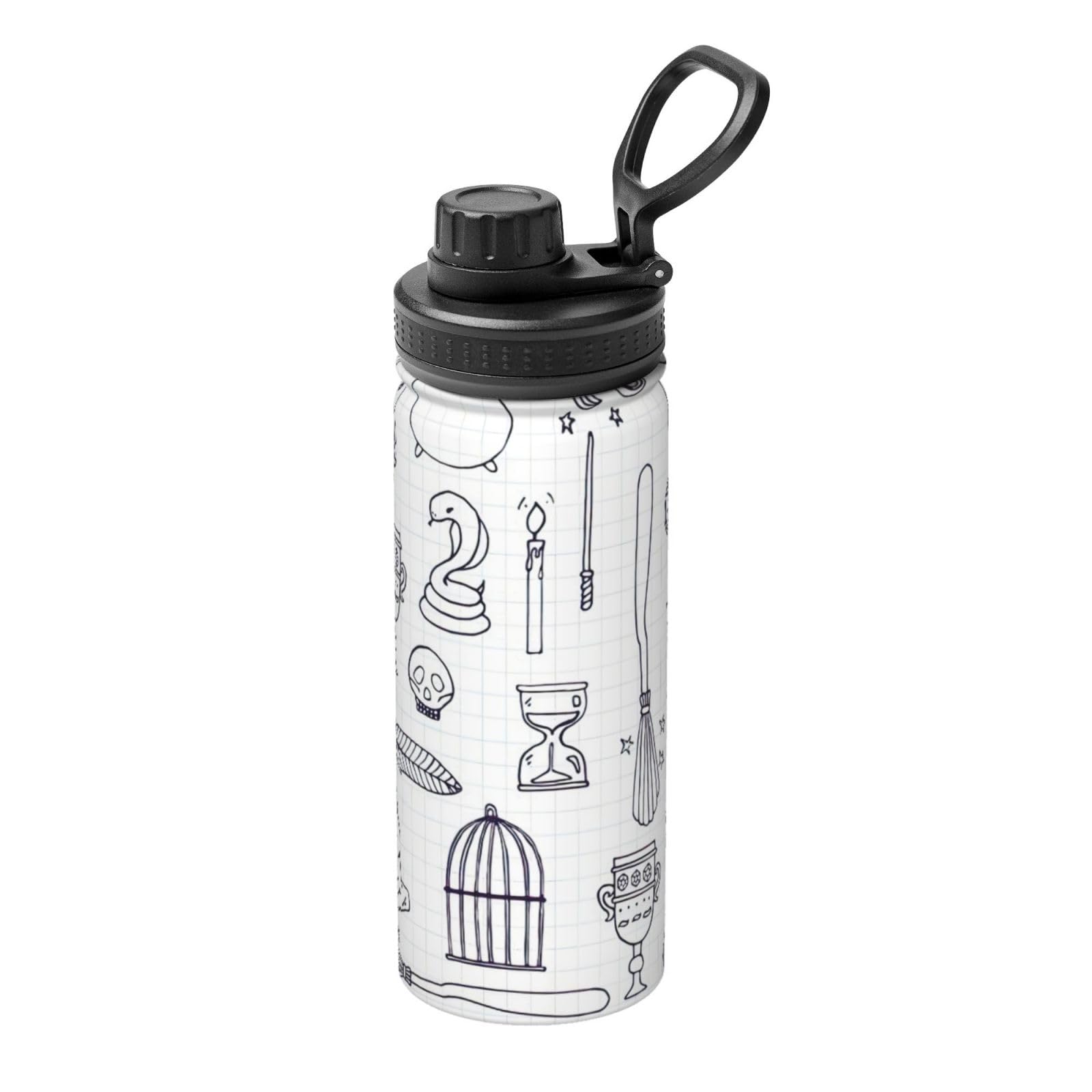 Bouteille d'eau isotherme inox gourde sport anti-fuite en acier inoxydable 532 ml