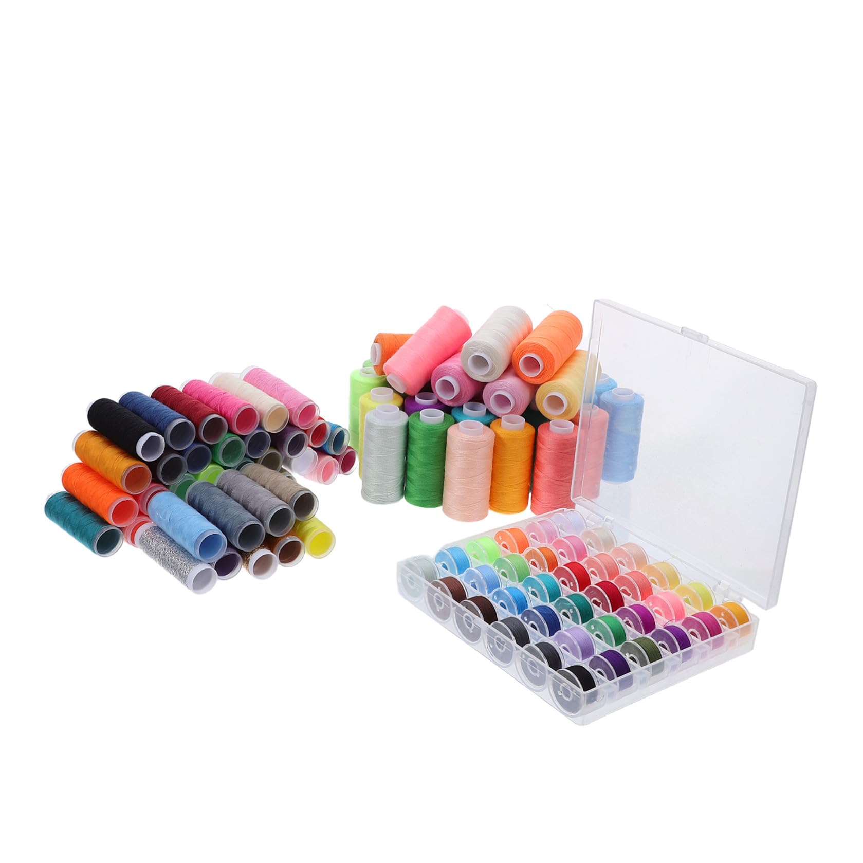 Kit de 111 Hilos de Coser Hilo de Poliéster para Máquina con Bobinas y Portabobinas Solución Portátil Anti Enredos para Quilting y Diseño de Prendas
