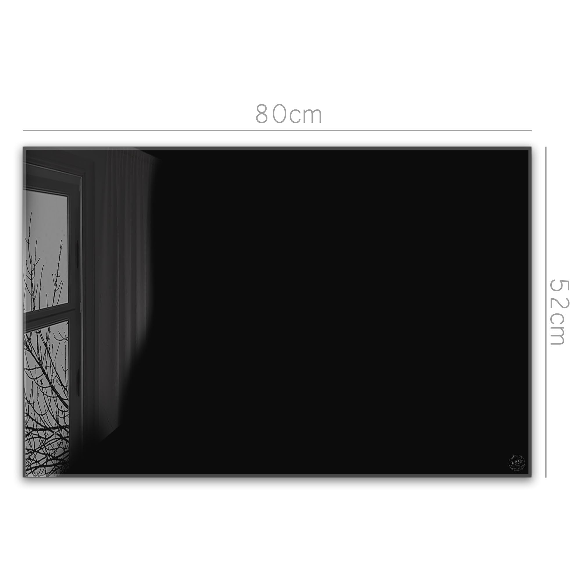 ®timalo Herdabdeckplatte einteilig | 80 x 52 cm Pure Black, Schwarz | einfarbig uni | 4mm ESG-Glas Ceranfeldabdeckung, Glasplatte, Schneidebrett, Abdeckplatte, Herd, Induktion