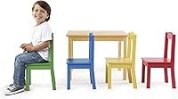 Vista 11 de Humble Crew- Juego de mesa y 4 sillas de madera para niños, gris/azul/verde/amarillo