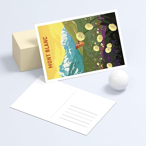 Miniatura 5 de gaeaverse Mont Blanc - Postales de paisaje de Francia, postales vintage, 9 unidadesjuego de tarjetas de felicitación de ciudades del mundo para