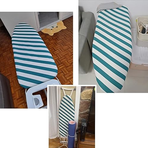 Miniatura 5 de KADEUX Funda de repuesto de algodón para tabla de planchar, resistente a las quemaduras, cubierta de tabla de planchar de 15 x 48 pulgadas, tamaño