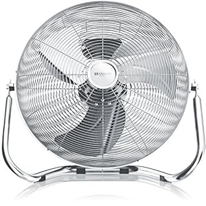 Brandson – Macchina del Vento – L’Originale Super Ventilatore – Largo 53,5cm – 3-Livelli di Potenza – 120W di Potenza Max assorbita – Design Retro – Cromo