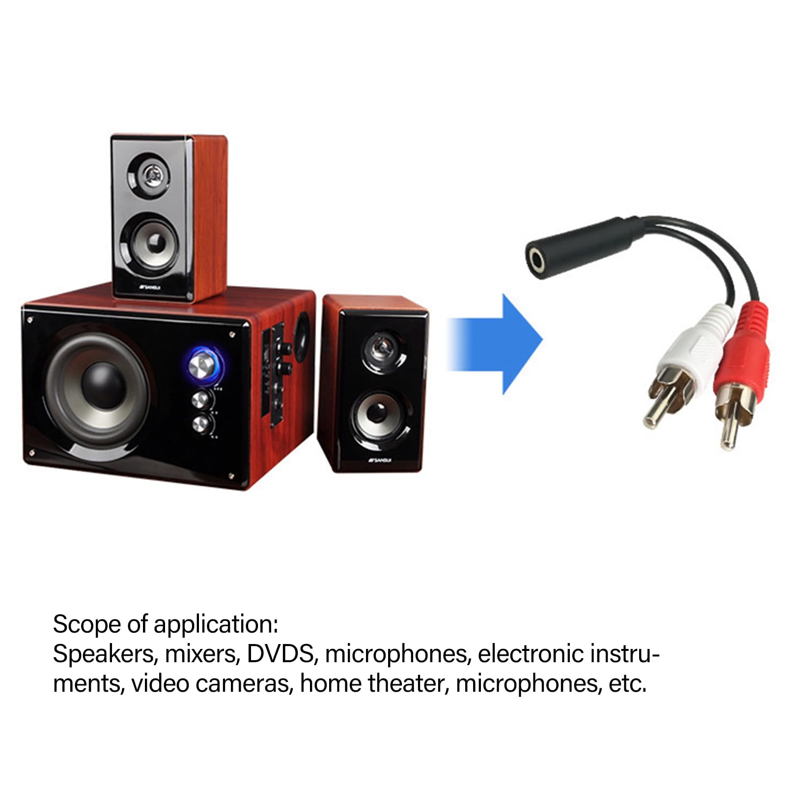 Cavo splitter stereo a Y femmina da 3,5 mm a 2 RCA maschio, adattatore audio da 3,5 mm femmina a 2 RCA maschio, per laptop, telefono, tablet, sdoppiatore audio