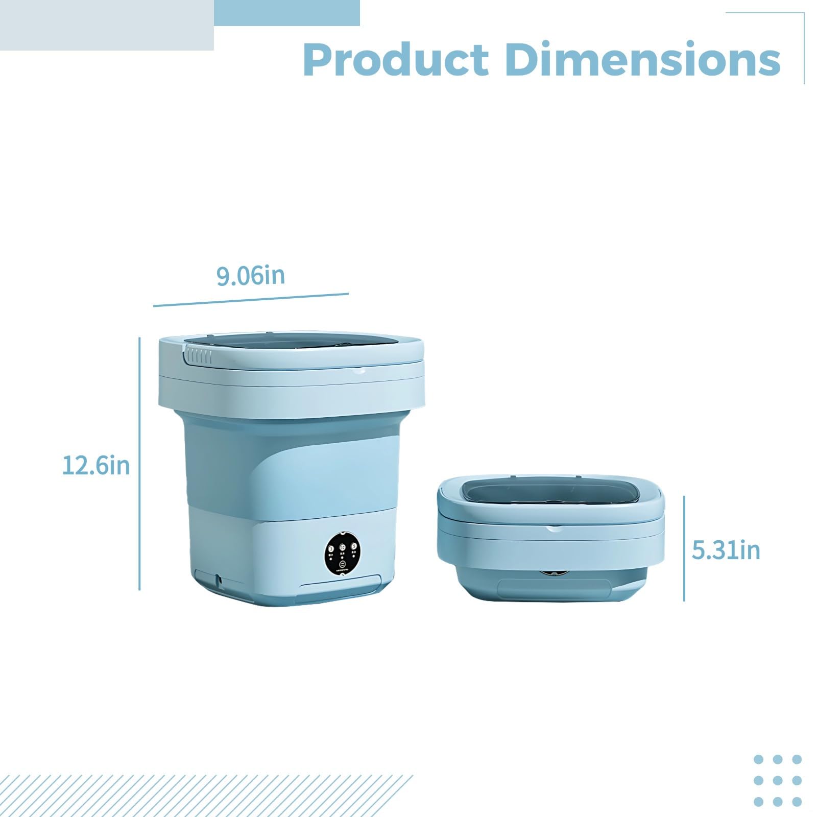 Mini lavatrice pieghevole, capacità 11 litri, adatta ai viaggi, 32 cm, perfetta per calzini, biancheria intima, appartamenti