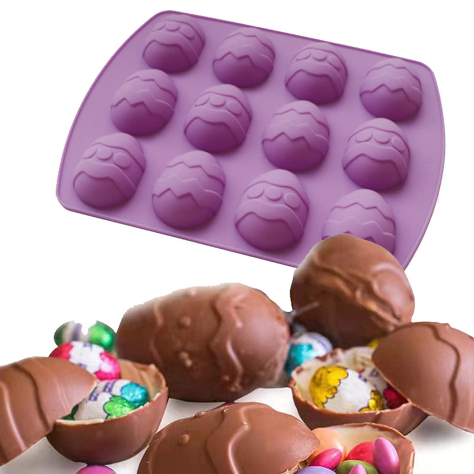 Moldes de Silicona, 12 cavidades moldes de Chocolate moldes de Fondant Molde de Caramelo en Forma de gelatina de Silicona Accesorios for Hornear