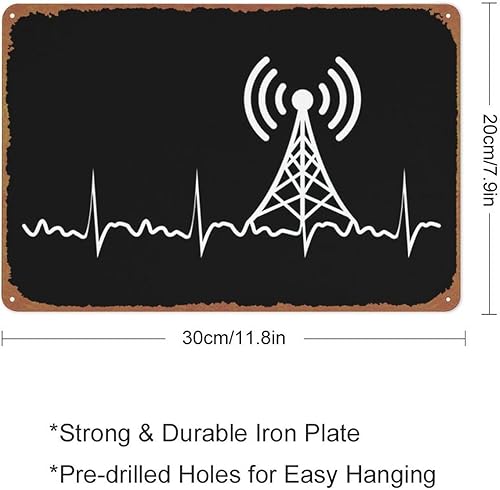 Miniatura 2 de Radio Heartbeat HAM - Pósteres de animación de radio, letrero de metal de estaño, decoración de pared retro para el hogar, calle, puerta, bares,