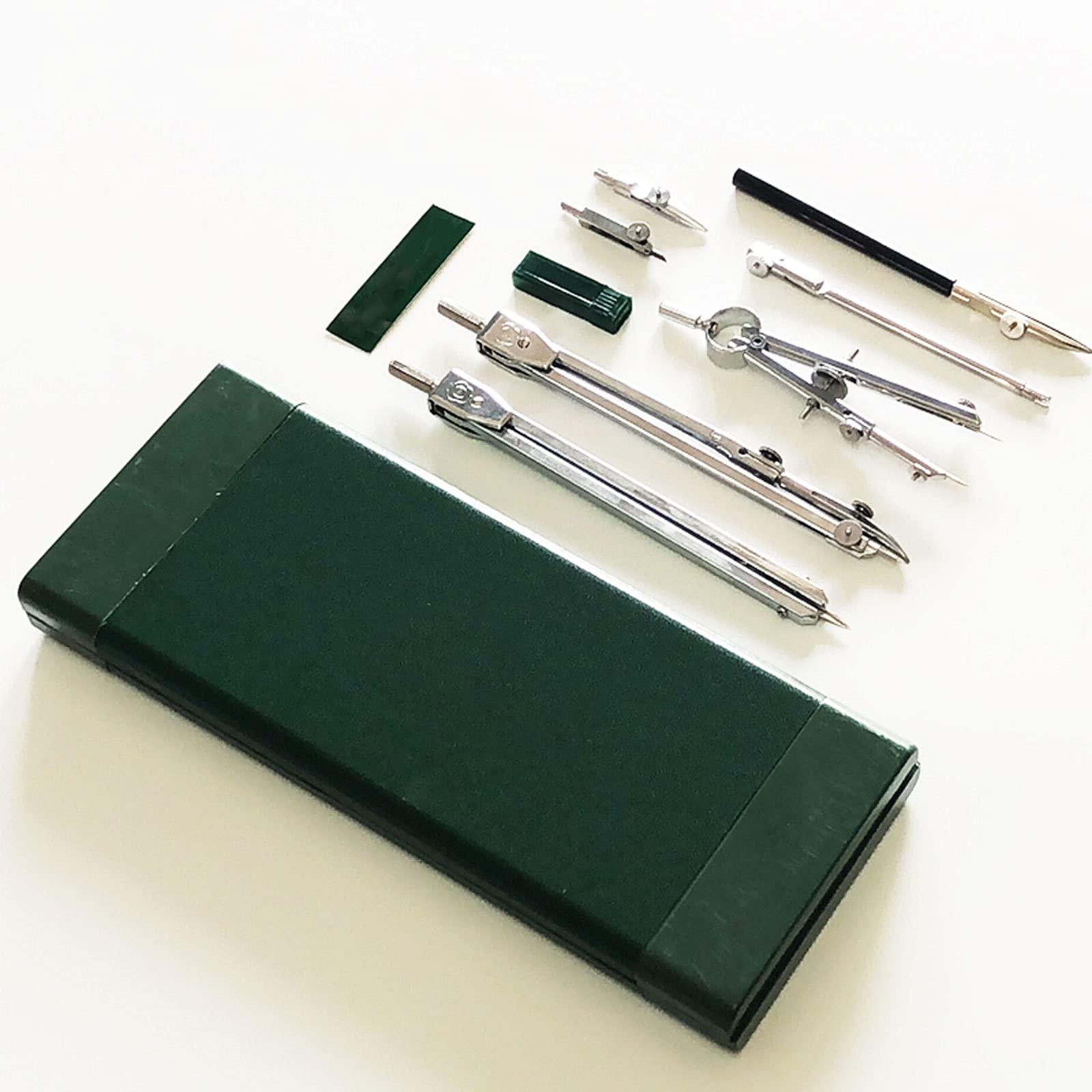 Set di Geometria Kit di Geometria 9 Pezzi di Strumenti da Disegno Costruzione Meccanica Progettazione ingegneristica Strumenti di Disegno Professionali Compasso Set di compassi