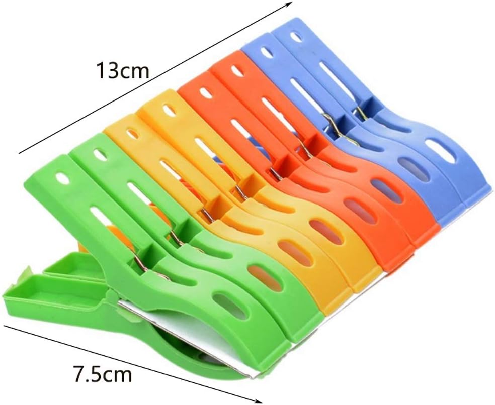 8ps /Set of Plastic Clothes Hanger Clip Laundry Clothes Beach Towel Pin, Spring Clip Large Clip