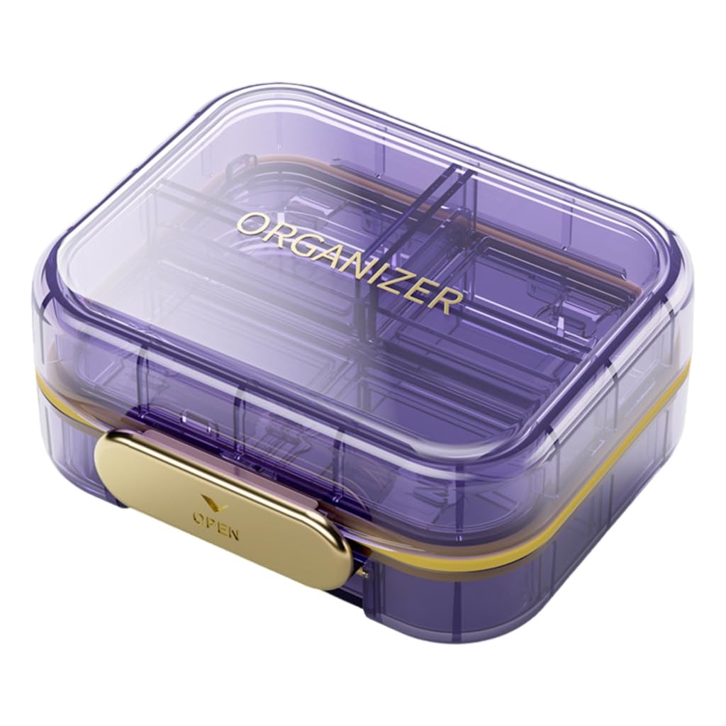 sodeber Travel Pills Organizers 7 Compartments Portable Case Clear Empty Box Vitamns Container