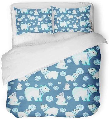 rouihot - Juego de funda de edredón y funda de almohada para cama de 3 piezas, diseño de hojas de aloha y flores, Poliéster & Mezcla de poliéster,