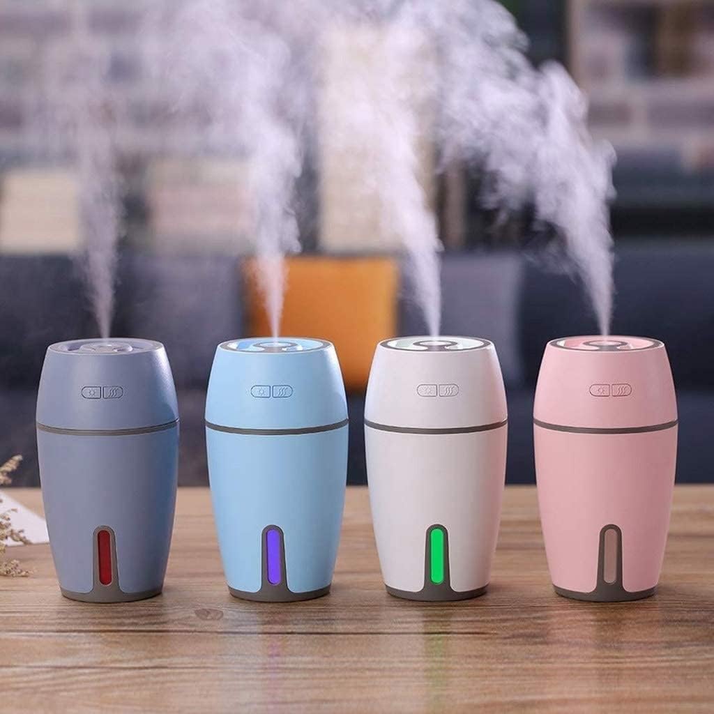 Ultrasonic Portable Mini USB Humidifier for Car Travel Office Baby Bedroom with Colors Night Light (Color : A)
