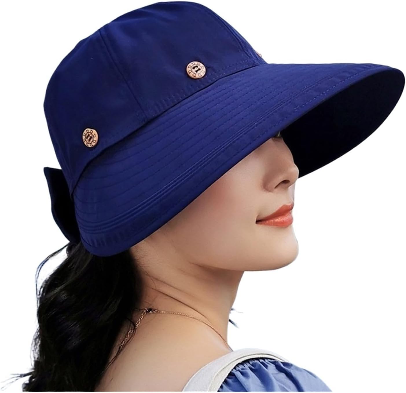 Wearing Sun Hats for Female Bow Visor Caps Outdoor UV Protection Beach Hat Women Empty Top Hats
