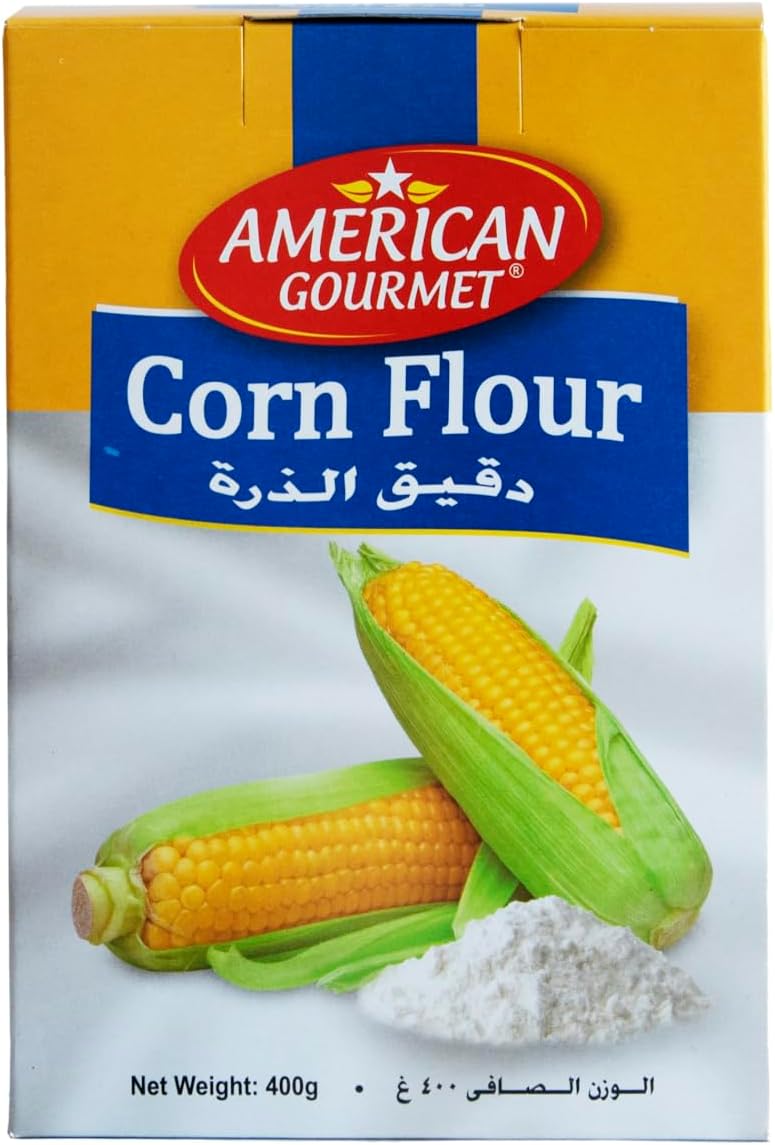 – American Gourmet Corn Flour 400gm - Made from premium-quality corn kernels. Ideal for home cooks and bakers. Packaged conveniently in a 400 GM generous pack