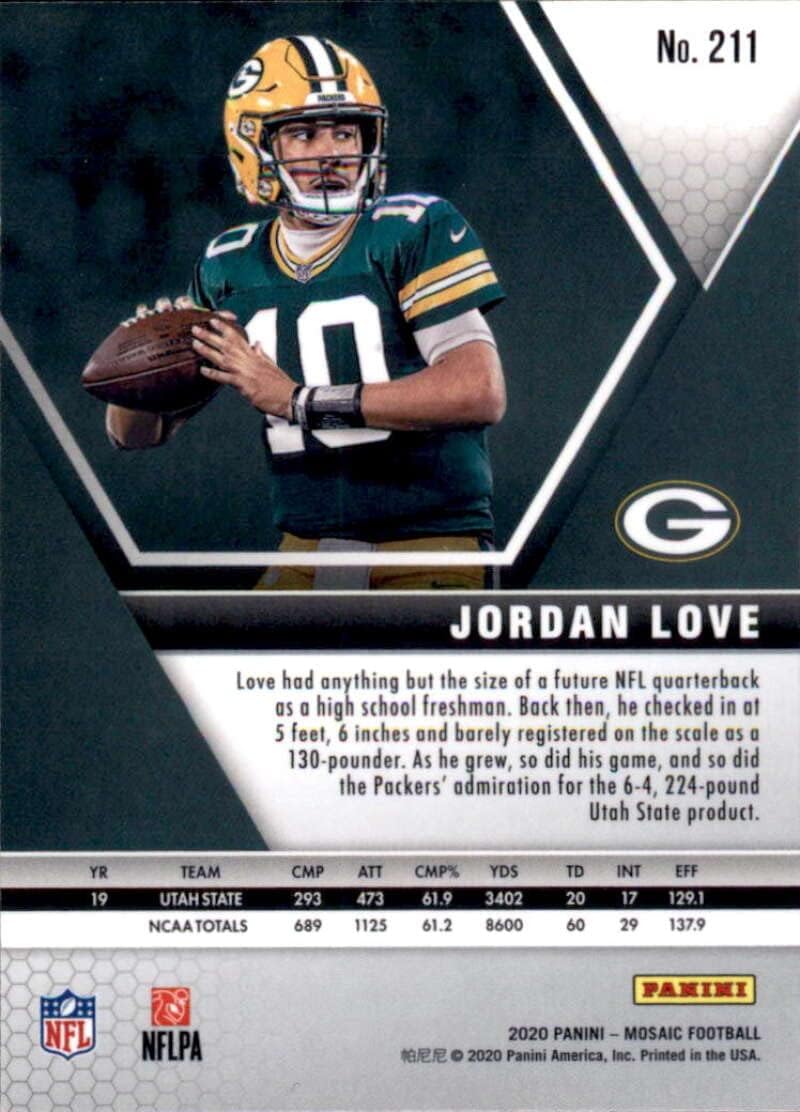 2020 Panini Mosaic #211 Jordan Love RC - Rookie Card NM-MT