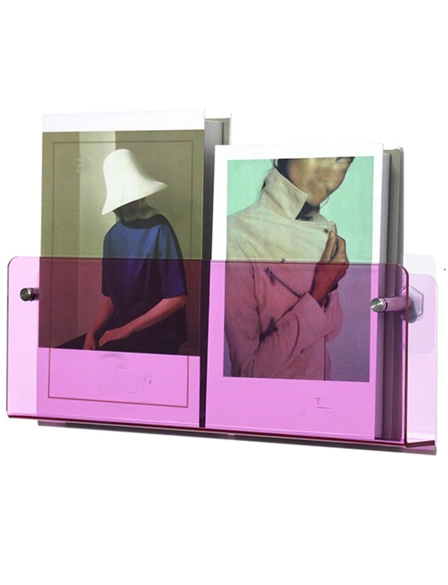 BTYQKZVPM Modern Acrylic Magazine Rack, Acrylic Wall Mounted Magazine Rack No Drill Brochure Holder