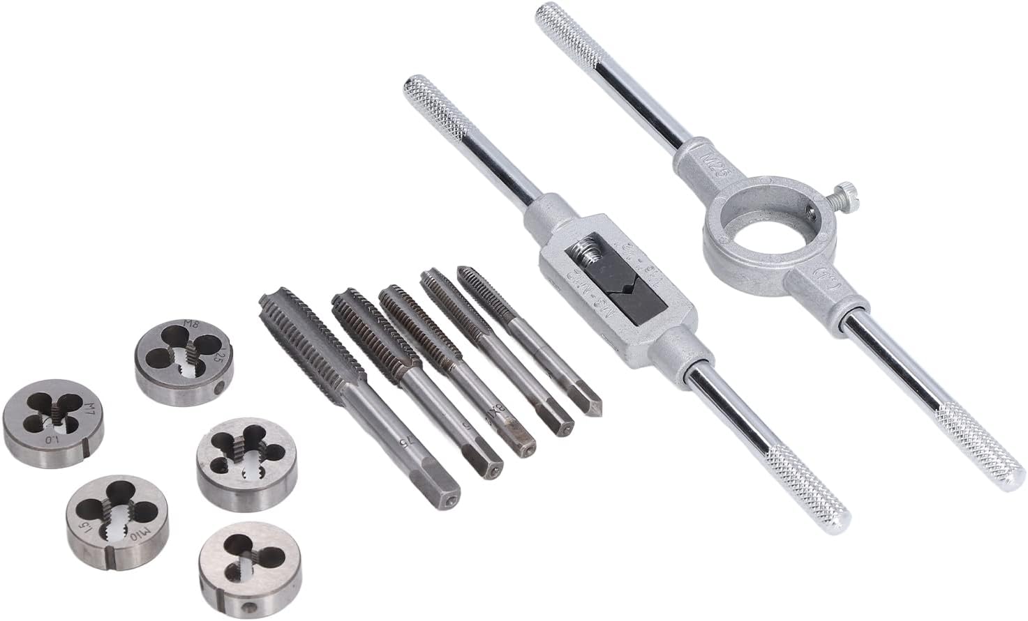 12Pcs Drill Tap Die Wrench Manual Thread Tapping Tool Set