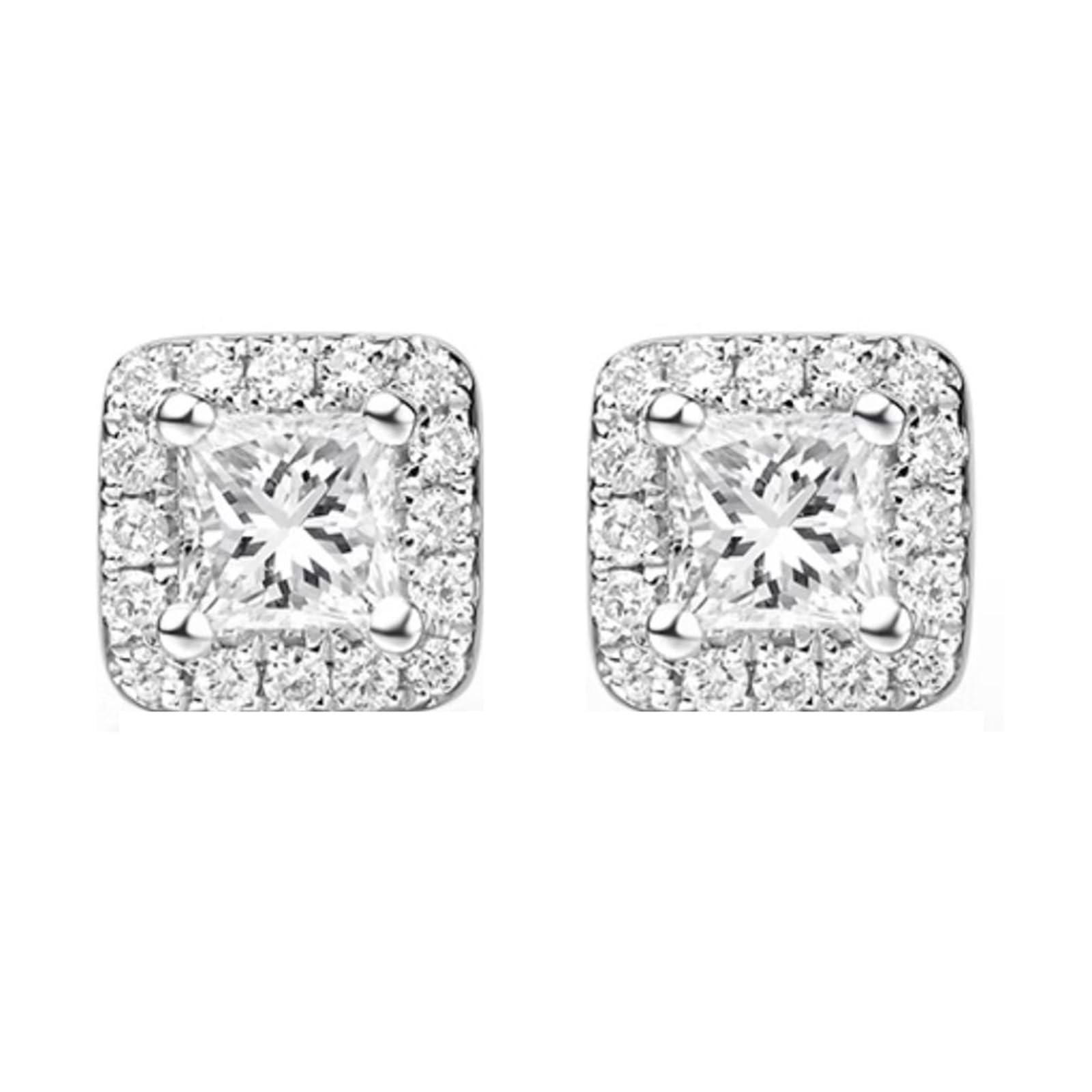 Ohrringe 9k/14k/18k Echtgold Damen, Ohrstecker Frauen mit Labor Diamant, Echtschmuck Hochzeit Braut