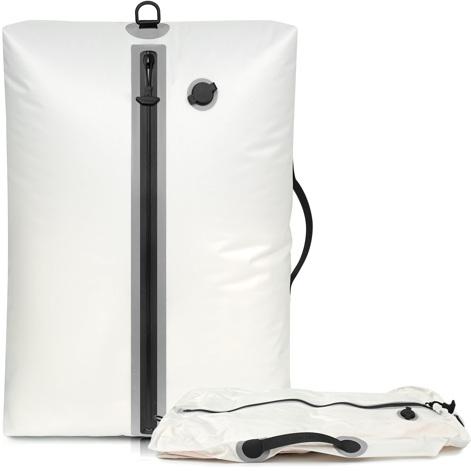 BAGAIL TPU Vacuum Bag for Travel, Reusable Compression Bag with IPX8 Waterproof Zipper, Save Space for Suitcase, Backpack and Carry on (White,