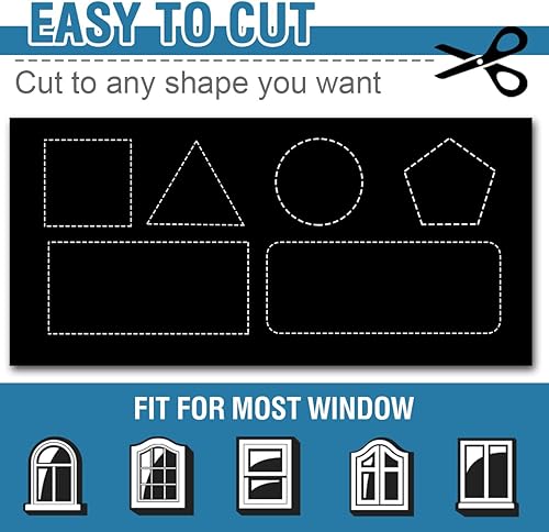 Miniatura 6 de H.VERSAILTEX Cortinas opacas portátiles para dormitorio, de 80 x 67 pulgadas, cortina 100% opaca para ventana, sin taladro, cortinas enrollables