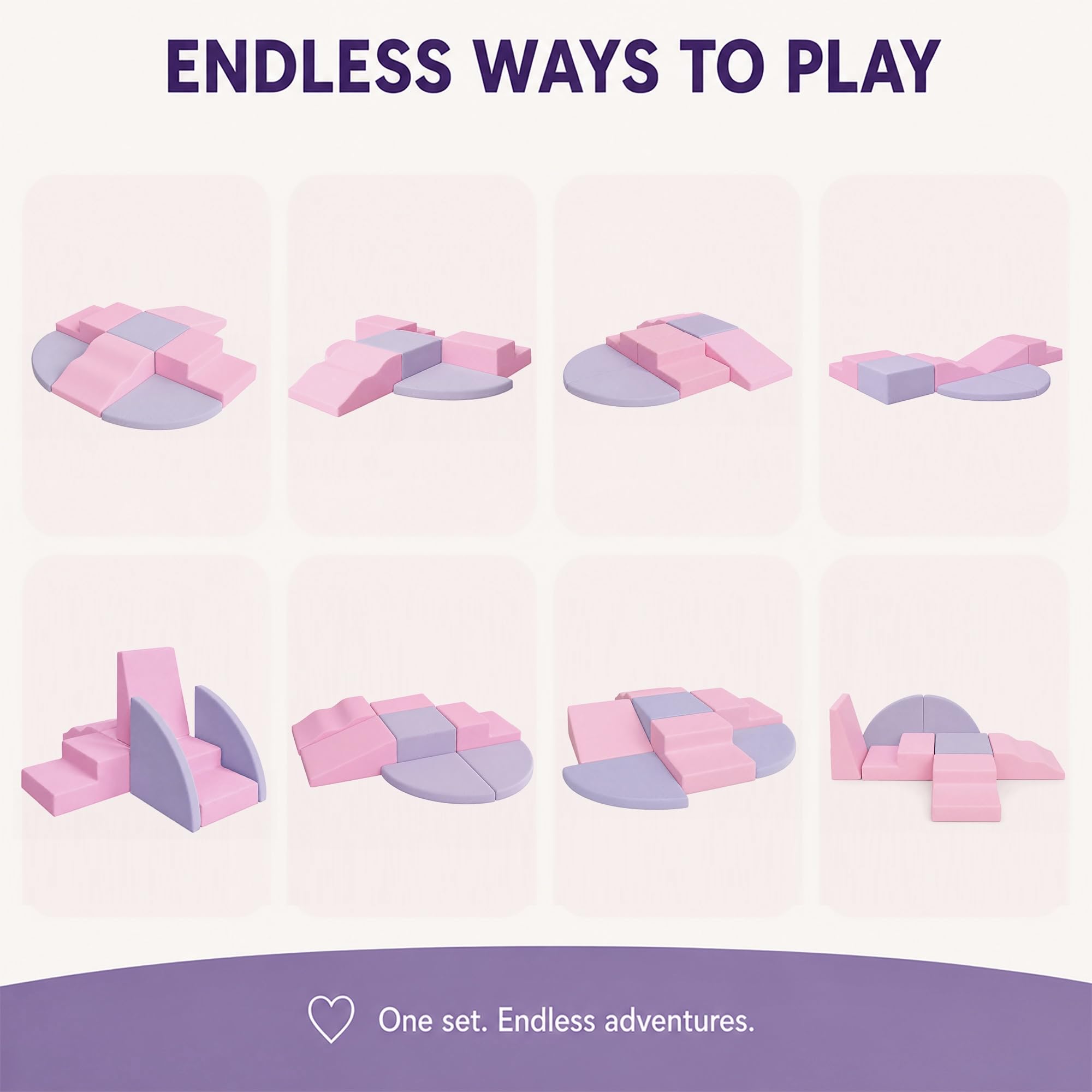 Montessori Soft Play 7-częściowy zestaw miękkich klocków dla dzieci, piankowe klocki do wspinaczki dla małych dzieci, miękkie klocki do raczkowania i zjeżdżania, zestaw do zabawy Montessori