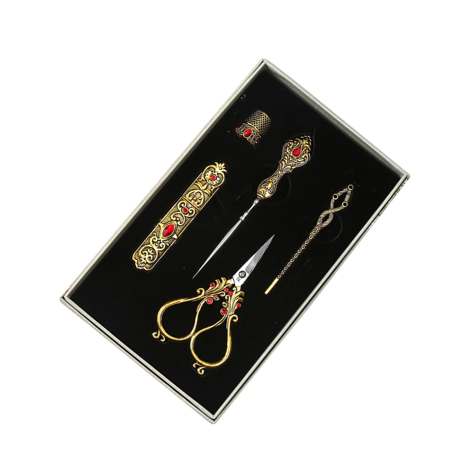 Stickset, Nähset, Nähzubehör für Damen, Stickset, Schneiderschere, Nähscheren Set für, Gold