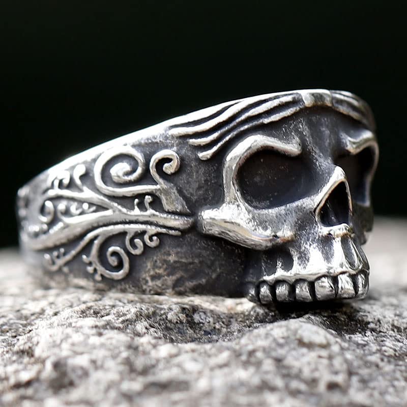 Image of 2023 Skull Ring Cool Evil Death Punk Rock Stainless Steel Rings Aly Style Jewelry