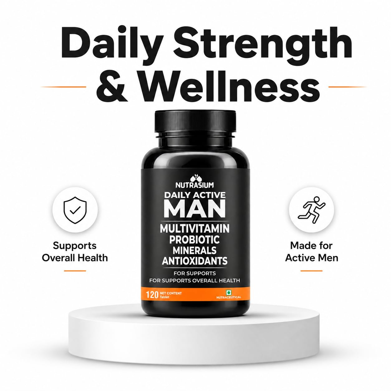 Nutrasium Multivitamin for Men | Daily Multivitamin Tablets with Essential Vitamins & Minerals | Supports Energy, Immunity & Fitness | Vegetarian | 60 Tablets 3