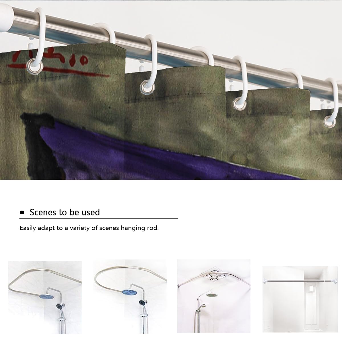 Retro-Ästhetik Duschvorhang Abstrakte Hundeduschvorhänge Berühmte Gemäldedrucke Badevorhang Wasserdichter Stoff Badezimmerdekoration 200 x 240 cm